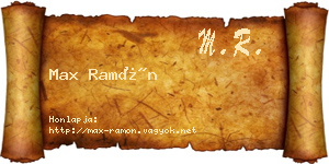Max Ramón névjegykártya